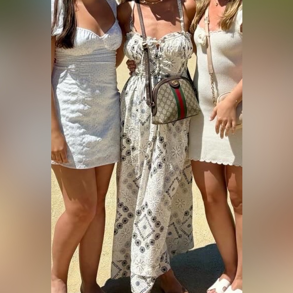 Urban Outfitters White and Blue Maxi Dress